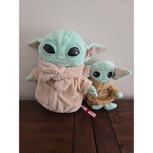 2 BABY YODA GROGU 9.5" & 6" PLUSH TOY STAR WARS THE MANDALORIAN THE CHILD